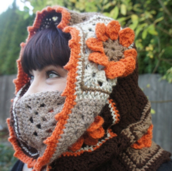 Handmade “Orange Slices” Cowl Scarf - Picture 3 of 3